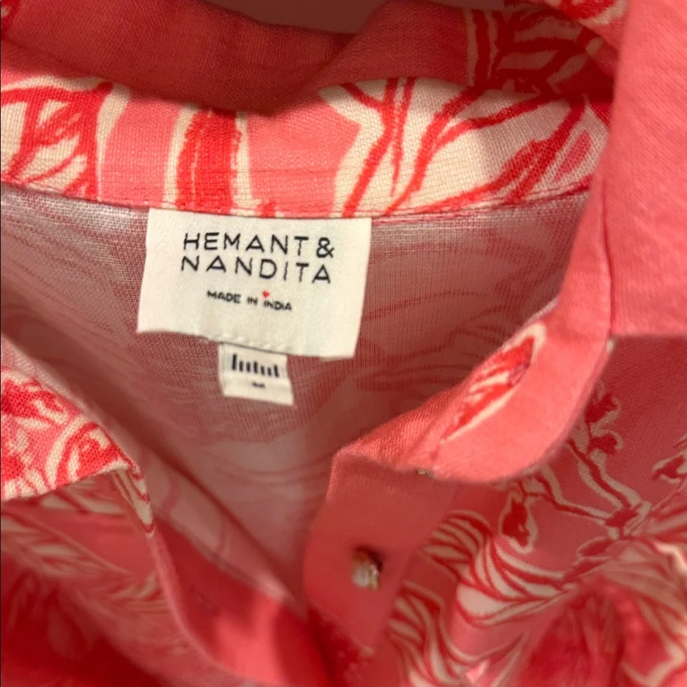 HEMANT & NANDITA Coral Floral Shirt - Picture 2 of 5
